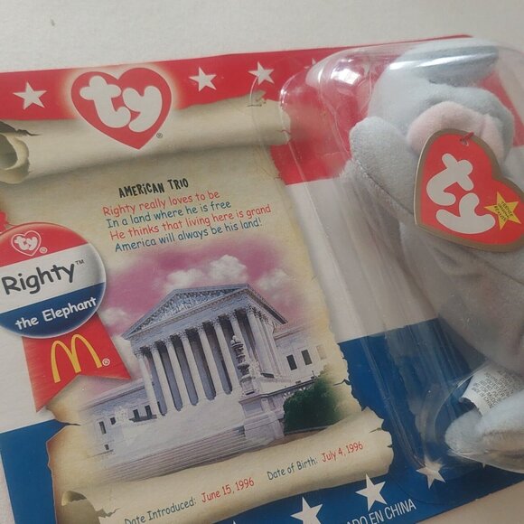Ty McDonald's Teenie Beanie American Trio Libearty Lefty Righty LOT Of 3 New - Picture 8 of 12